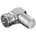 Adaptor F la coaxial 90 grade mama din metal Goobay