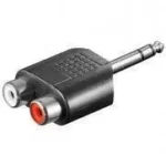 Adaptor Jack 6.35 mm stereo la 2x RCA mama Goobay