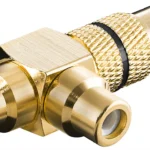 Adaptor RCA Y tata la 2x mama inel negru versiune aurita Goobay