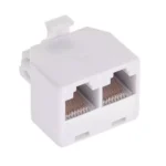 Adaptor RJ45 8p8c tata la 2x mama RJ45 alb