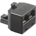 Adaptor RJ45 tata la 2x RJ45 mama negru Goobay