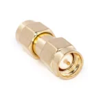 Adaptor SMA tata din ambele parti drept aurit