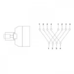 Adaptor telefonic 6P4C RJ11 tata la 2 mama