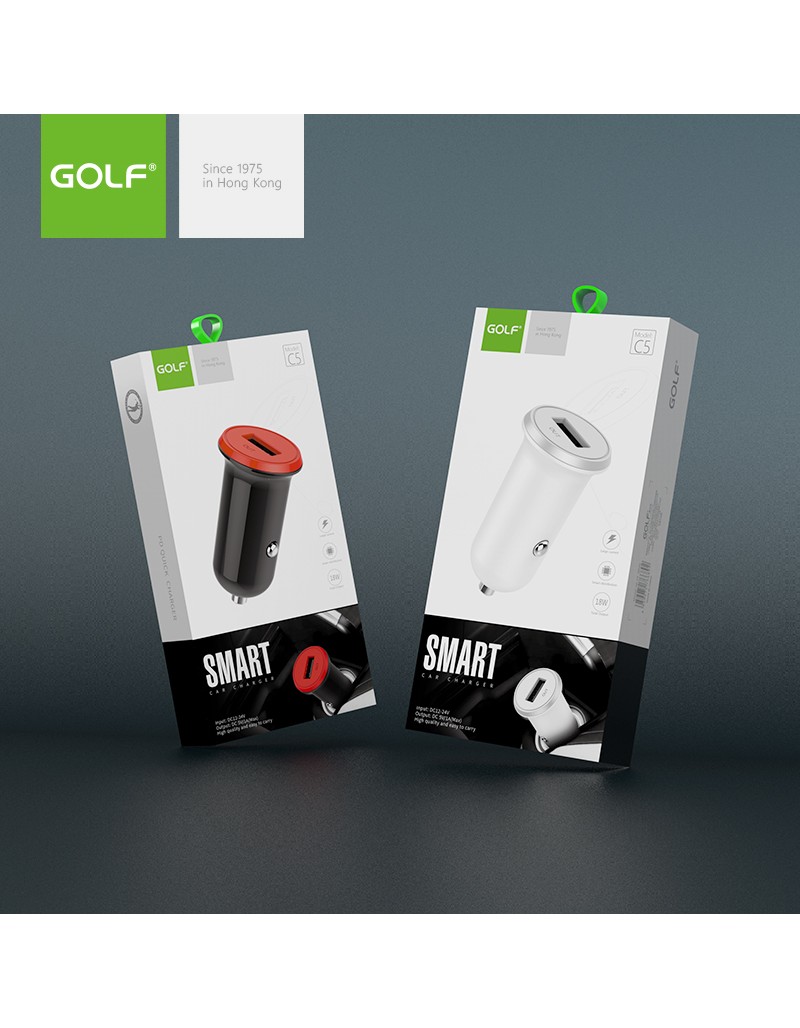 Alimentator Incarcator de la auto 1A 12-24V la 1x USB 1A negru GF-C5 blister Golf - imagine 3