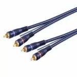 Cablu 2x RCA 3m cu remote OFC dublu ecranat albastru Goobay