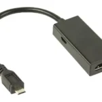 Cablu adaptor MHL tata - HDMI mama + micro USB B mama 0.2metri negru VALUELINE