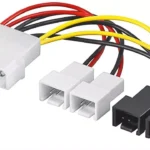 Cablu alimentare PC 4 pini - 2x 2 pini 12V + 2x 2 pini 5V 15cm Goobay