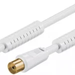 Cablu antena ecranat tata-mama 2.5m alb Goobay