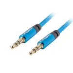 Cablu audio Jack 3.5 mm tata-tata albastru panzat 2m Lanberg
