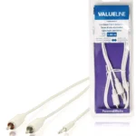 Cablu audio jack stereo 3.5 mm tata - 2x RCA tata 1m alb Valueline