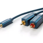 Cablu audio Profesional Jack 3.5 mm - 2x RCA 5m aurit albastru CLICKTRONIC