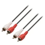 Cablu audio stereo RCA 5m 2x RCA tata - 2x RCA tata negru Valueline