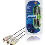 Cablu audio-video 3x RCA tata - 3x RCA tata 2m albastru Bandridge