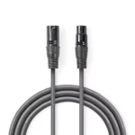 Cablu audio XLR 3-Pini tata - XLR 3-Pini mama Balansat 0.5m GrI NEDIS
