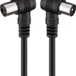 Cablu coaxial tata-mama 1.5m negru conectorI cotitI Goobay