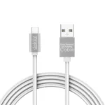 Cablu de date USB type C 1m argintiu cu iluminare LED rosu delight