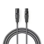Cablu digital DMX 110 ohmi XLR 3-pini tata - XLR 3-pini mama 3m gri Nedis