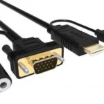 Cablu HDMI cu chip la VGA cu audio si alimentare micro USB 1.8m WELL