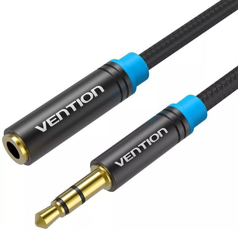 cablu-prelungitor-audio-jack-35-mm-stereo-mama-tata-15m-negru-vention-vab-b06-b150-m Cablu prelungitor audio Jack 3.5 mm stereo mama-tata 1.5m negru VENTION VAB-B06-B150-M - imagine 1
