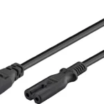 Cablu prelungitor Euro C7 tata - C8 mama 2m 2x0.75mm 2.5A negru Goobay