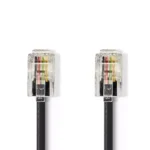 Cablu spiralat RJ10 tata - RJ10 tata 5m negru Nedis