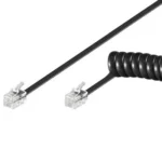Cablu telefonic receptor spiralat RJ10 7m 4 pini 4 contacte Goobay