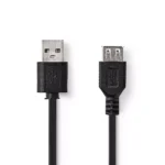 Cablu USB 2.0 A tata - USB A mama 3m negru Nedis