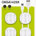 Cleme pentru gestionarea cablurilor cu 3 sloturi Goobay set 4buc alb