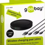 Incarcator wireless plat (S) pentru smartphone/dispozitiv compatibil Qi negru Goobay