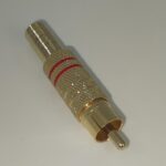 Mufa RCA tata metal inel rosu cablu 7mm Goobay
