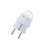 Mufa tata Stecher Schuko cu inel de prindere iesire dreapta alb 250V 16A Well