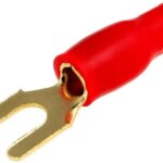 Papuc Terminal tip furca M4 5mm2 aurit izolat rosu ACV 30.4440-02