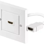 Priza de perete HDMI mama-mama alb ecranat Goobay