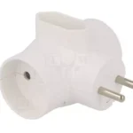 R-20 Conector AC supply splitter Layout 2P Type round flat white TIMEX-ELEKTRO