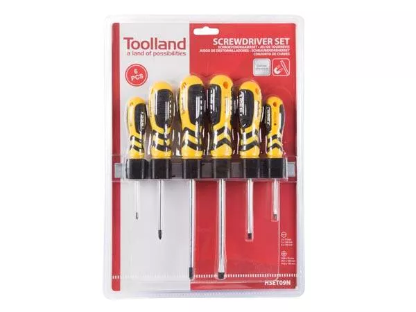 set-6-surubelnite-cu-maner-ergonomic-galben-toolland Set 6 surubelnite cu maner ergonomic galben Toolland - imagine 1