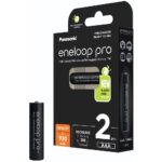 Set acumulatori Panasonic Eneloop Ni-MH 2x AAA (R3) 930mA PRO 2buc BK-4HCDE/2BE