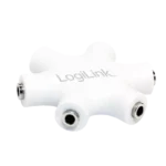 Splitter adaptor Jack 3.5 mm mama x6 stereo +cu cablu 0.2m alb LOGILINK CA1088