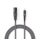 XLR-RCA audio cablu XLR 3pini tata - RCA tata 1.5m Gri NEDIS
