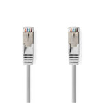 Cablu de retea SFTP Cat6a 1m gri RJ45 tata - RJ45 tata dublu ecranat Nedis
