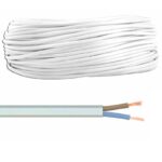 Cablu electric bifilar dublu-izolat cupru 2x1.5mm2 plat alb MYYUP H03VVH2-F 2x1.5