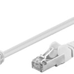 Cablu patch CAT5e FTP RJ45 90 in unghi - RJ45 drept 0.5m 
100MHz alb Goobay 94177