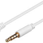 Cablu prelungitor 1m AUX casti 4-pin JACK 3.5 mm STEREO aurit mama-tata AWG28 cupru alb 62360 Goobay