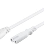 Cablu prelungitor C7 la C8 2m 2 pini mama-tata 2x0.75mm 2.5A 250V alb 97200 Goobay