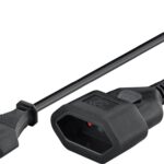 Cablu prelungitor EURO 3m 2x0.75mm mama-tata negru 2.5A 50508 Goobay