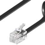 Cablu telefonic spiralat RJ10 4P4C 2m negru