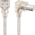 Cablu USB 2.0 HI-SPEED 0.48Gbit/s tata tip A la USB 2.0 tata tip B 90 grade imprimanta 0.5m transparent 93575 Goobay