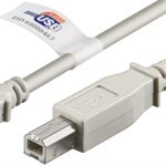 Cablu USB 2.0 HI-SPEED tip A la tip B imprimanta 2m 480Mbit/s Cupru dublu ecranat gri 50831 Goobay
