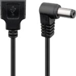 Cablu USB - DC 5.5 x 2.5 mm 90 grade 0.5m negru Goobay 55154