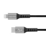 Cablu USB type C - Lightning certificat MFI 1m 3A bumbac OFC Kruger&Matz