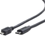 Cablu USB2.0 B micro mufa - USB type C mufa 1m negru PVC GEMBIRD CCP-USB2-MBMCM-1M